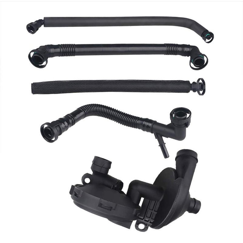 WATERWICH PCV Crankcase Vent Valve Breather Oil Separator Hose Kit Compatible with BMW E46, E39, E60 320i, 323i, 325, 325i, 528i Replaces# 11617501566 11157532649 11617504535 11617504536 - Image 1